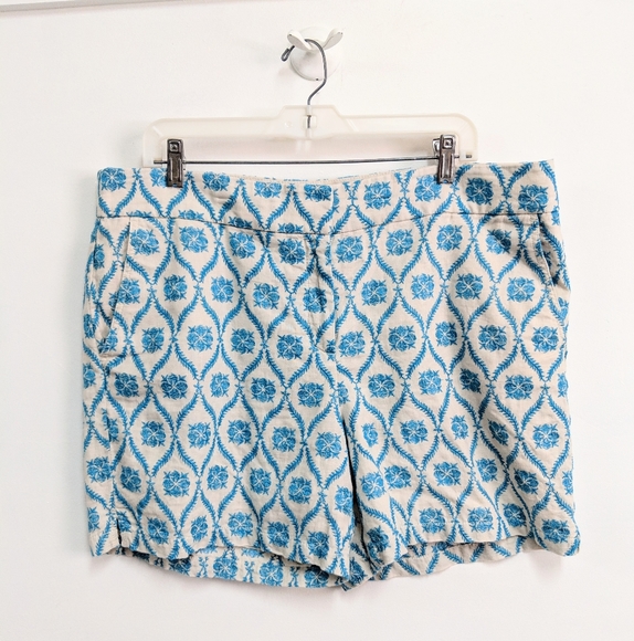 LOFT Pants - LOFT Riviera Short Tan & Blue Tapestry print 14